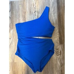 Victoria's Secret Blue One Shoulder High Waist Bikini Swimsuit